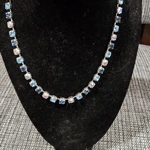 Touchstone Crystal Blue and Silver Necklace